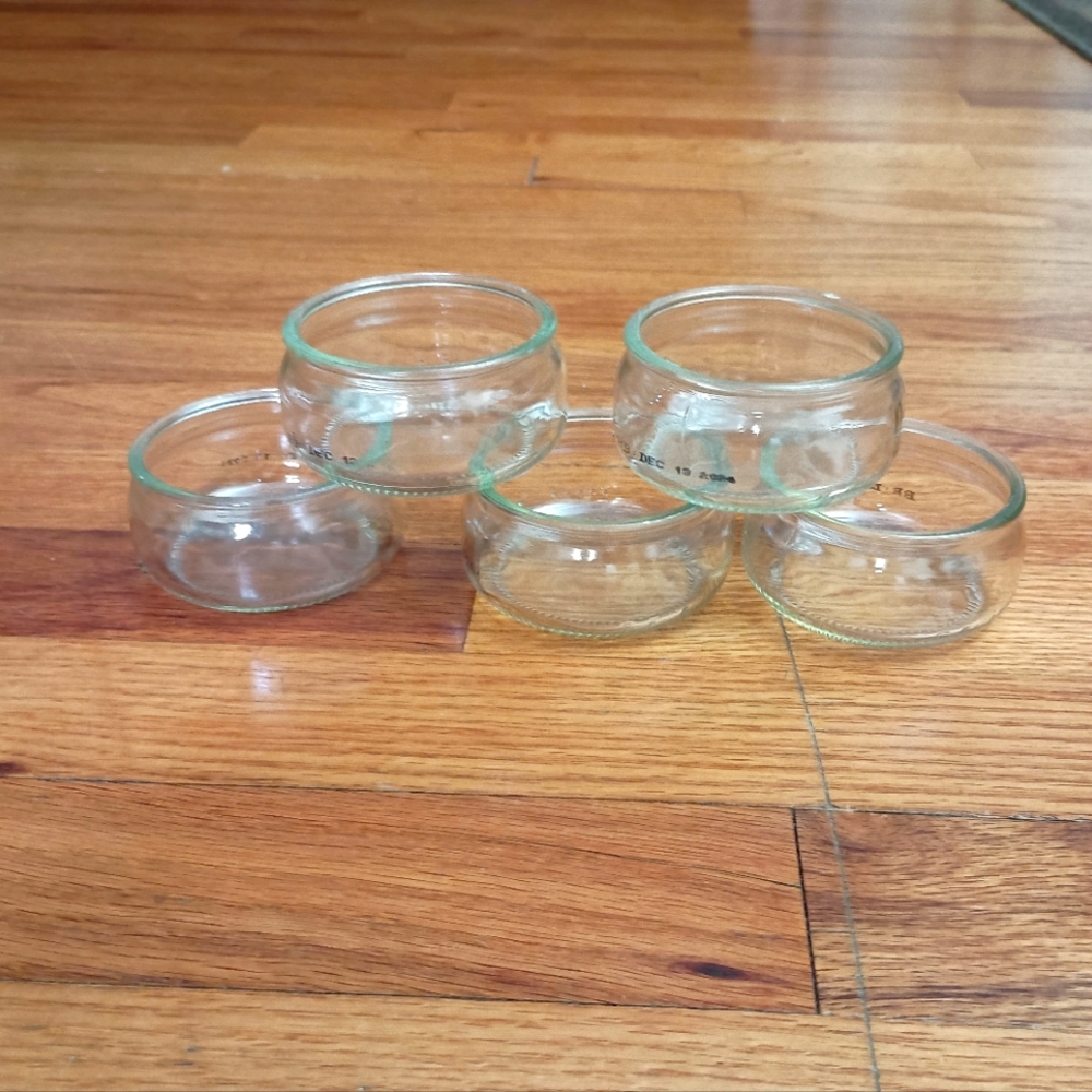 3/$10 🌟 Lot of 5 Clear Glass Dessert Jello Snack Jars Bowls Dishes